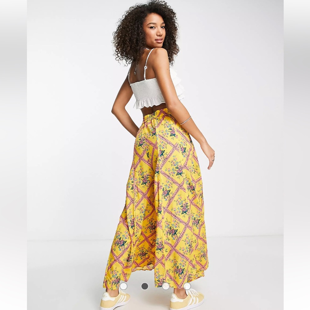 Free People I’m The One Lounge Pant Yellow Multicolor - Picture 3 of 9